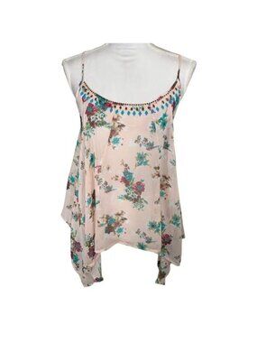Steve Madden Floral Tank Top Women’s Medium Boho Cottagecore Sleeveless Blouse